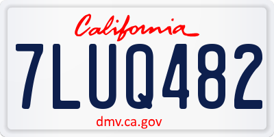 CA license plate 7LUQ482