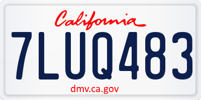 CA license plate 7LUQ483