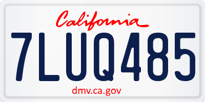 CA license plate 7LUQ485