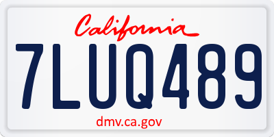 CA license plate 7LUQ489