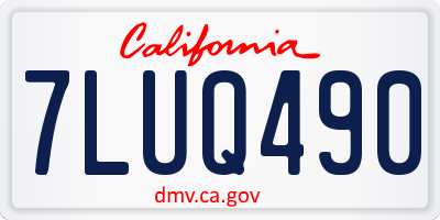 CA license plate 7LUQ490