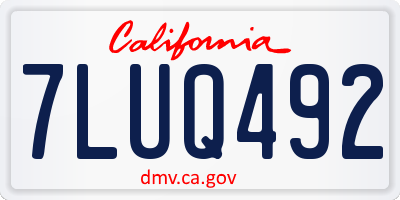 CA license plate 7LUQ492