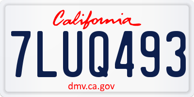 CA license plate 7LUQ493