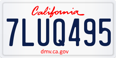 CA license plate 7LUQ495