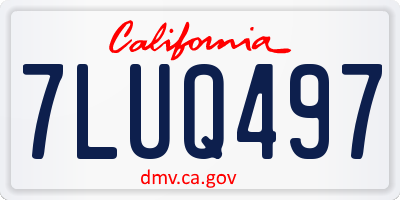 CA license plate 7LUQ497