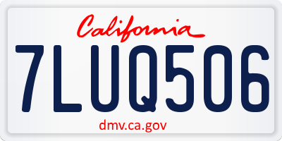 CA license plate 7LUQ506