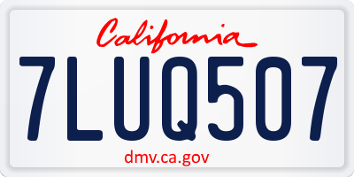 CA license plate 7LUQ507