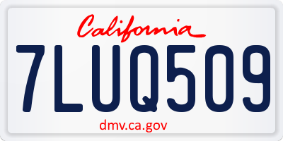 CA license plate 7LUQ509