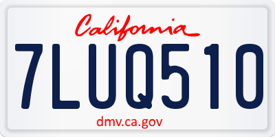 CA license plate 7LUQ510