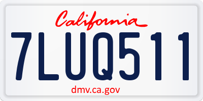 CA license plate 7LUQ511
