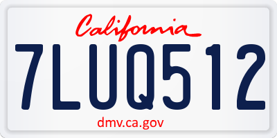CA license plate 7LUQ512
