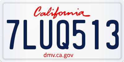 CA license plate 7LUQ513