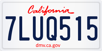 CA license plate 7LUQ515