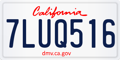 CA license plate 7LUQ516