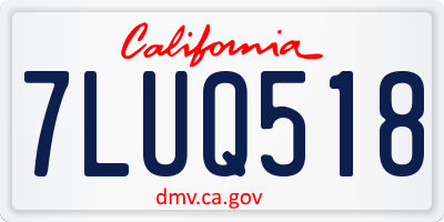 CA license plate 7LUQ518