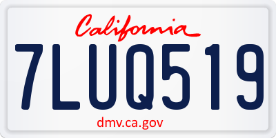 CA license plate 7LUQ519