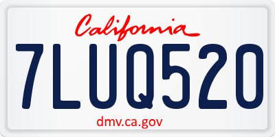 CA license plate 7LUQ520