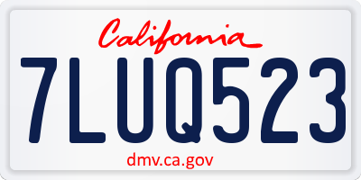 CA license plate 7LUQ523