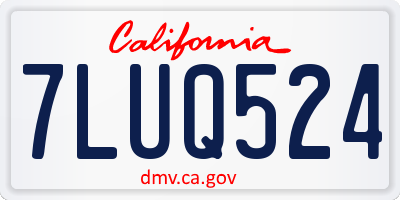 CA license plate 7LUQ524