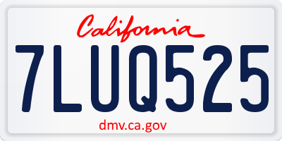 CA license plate 7LUQ525