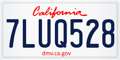 CA license plate 7LUQ528