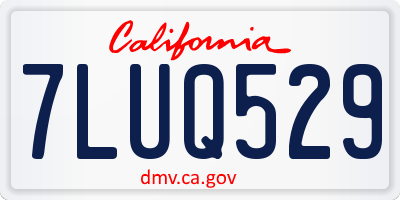 CA license plate 7LUQ529