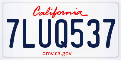 CA license plate 7LUQ537