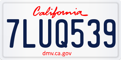 CA license plate 7LUQ539