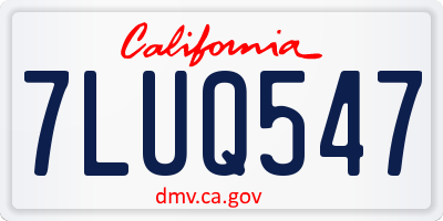 CA license plate 7LUQ547