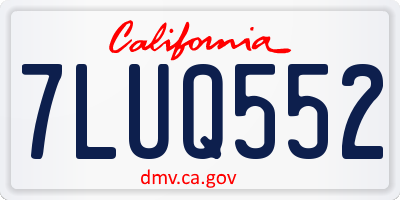CA license plate 7LUQ552