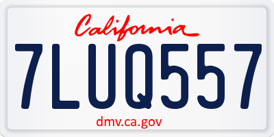 CA license plate 7LUQ557