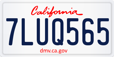 CA license plate 7LUQ565