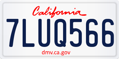 CA license plate 7LUQ566