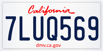 CA license plate 7LUQ569