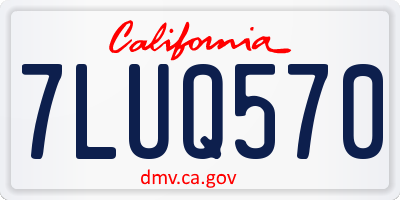 CA license plate 7LUQ570