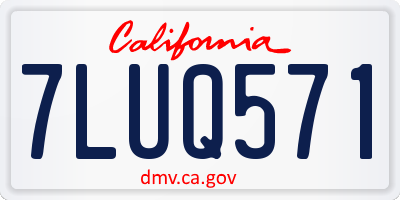 CA license plate 7LUQ571