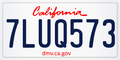 CA license plate 7LUQ573
