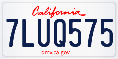 CA license plate 7LUQ575