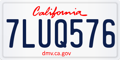 CA license plate 7LUQ576
