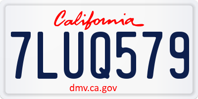 CA license plate 7LUQ579