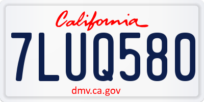 CA license plate 7LUQ580