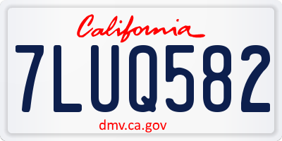 CA license plate 7LUQ582