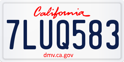 CA license plate 7LUQ583