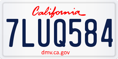 CA license plate 7LUQ584