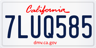 CA license plate 7LUQ585