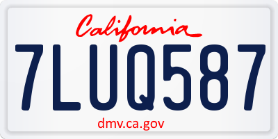 CA license plate 7LUQ587