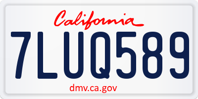 CA license plate 7LUQ589