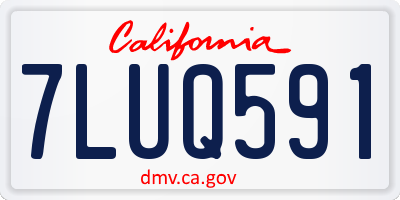 CA license plate 7LUQ591