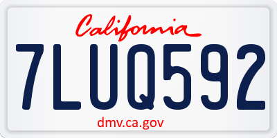 CA license plate 7LUQ592