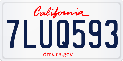 CA license plate 7LUQ593